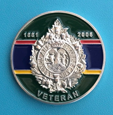 Spilla Metallica Argyll &amp; Sutherland Highlanders 25mm - Distintivo Esercito Britannico Vintage