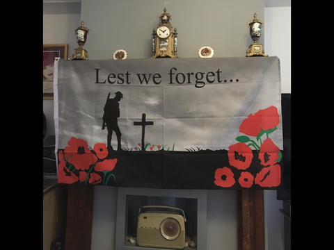 Lest We Forget flag Standing 5’ x 3’ Flag ( LWF )
