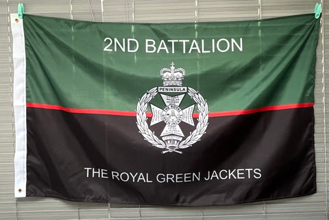 2nd Bn The Royal Green Jackets 5’ x 3’ Colours Red Flag ( 2RGJ-R ) MOD LICENSED