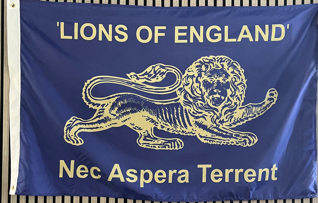1 LANCS 'Lions of England'. 5'x 3' flag Nec Aspera Terrent – British ...
