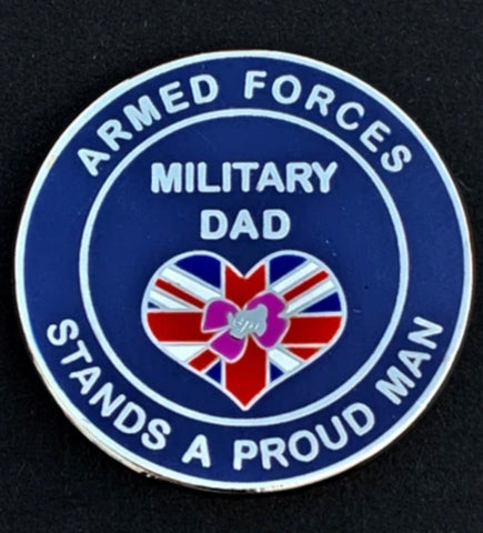 Armed Forces Military Dad ( MIL-DAD ) 30mm 2D Lapel Pin