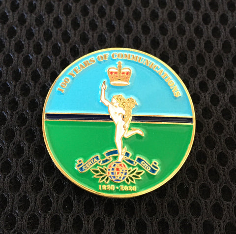 Royal Corps of Signals 100 year Centenary ( RCS-100 ) Colours Lapel Badge 28mm C71