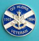 Queens Own Highlanders Veteran ( QOH-V ) Colours Lapel Badge 30mm 3D. C76