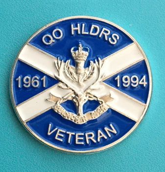 Queens Own Highlanders Veteran ( QOH-V ) Colours Lapel Badge 30mm 3D