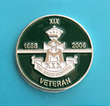 The Green Howard’s Veteran ( G.HOW-V ) Colours Lapel Badge 30mm 3D C30