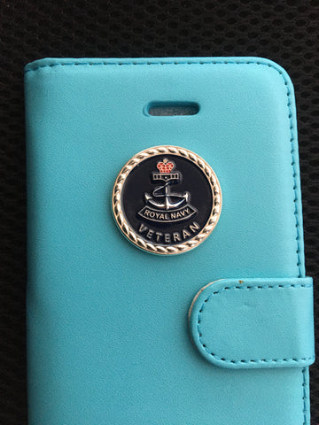 Royal Navy Veteran Mobil Phone disc ( RN-V/SA ) self adhesive fixing 28mm