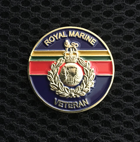 Royal Marine Veteran ( RM-V ) Colours Lapel Badge 3D 28mm