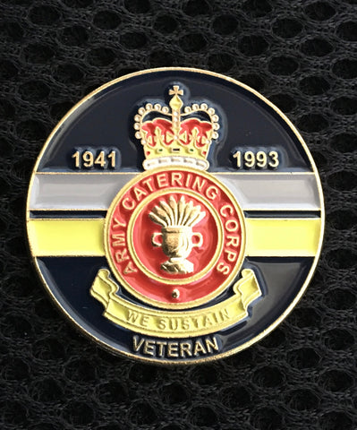 Army Catering Corps Veteran ( ACC-V ) Colours Lapel Badge 30mm 3D