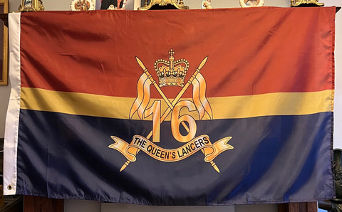 16th/5th Queens Lancers 5 x 3 Colours Flag ( 16/5 QL )