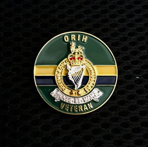 Queen's Royal Irish Hussars Veteran  ( QRIH-V ) Colours Lapel Pin 30mm C10