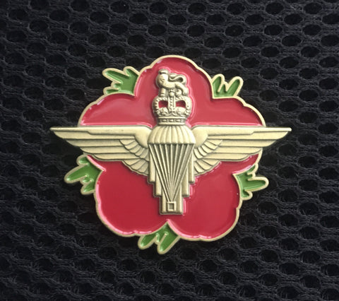 Parachute Regiment Antique Bronze  ( PARA-AB ) Flower of Remembrance 3D Lapel Pin