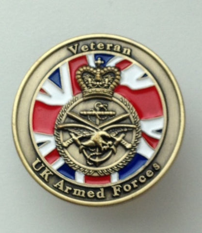 UK Armed Forces Veteran ( UK-V ) 30mm 3D Lapel Badge