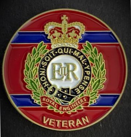 Royal Engineers Veteran Colours Lapel Badge ( RE-V ) 25mm 3D