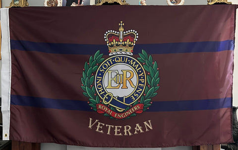 Royal Engineers Veteran 5 x 3 Colours Flag ( RE-V/F )