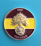 Royal Regiment of Fusiliers Veteran ( RRF-V ) Colours Lapel Badge 30mm 3D