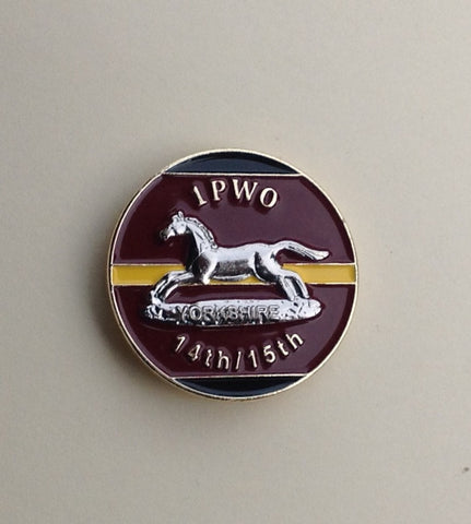 The Prince of Wales Own Regiment of Yorkshire ( 1PWO-B ) Colours Lapel Badge 30mm